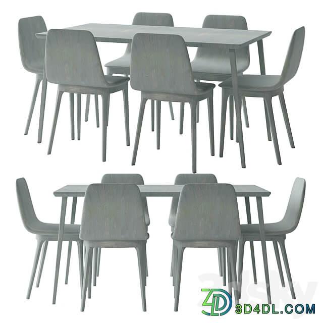 LISABO Table and ODGER Chair ikea Table Chair 3D Models