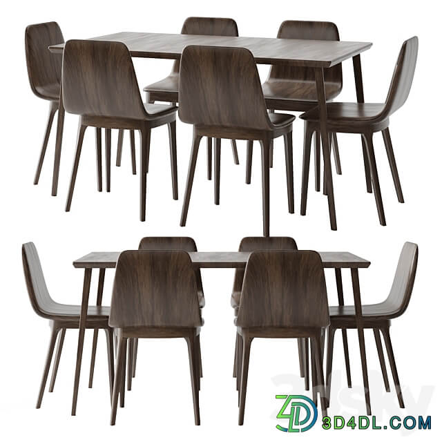 LISABO Table and ODGER Chair ikea Table Chair 3D Models