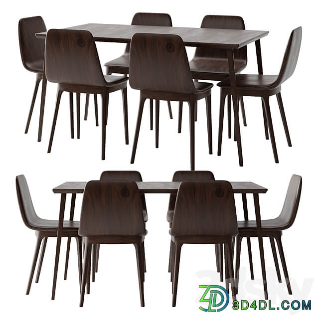 LISABO Table and ODGER Chair ikea Table Chair 3D Models