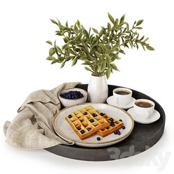 Breakfast on a tray w004 3D Models 