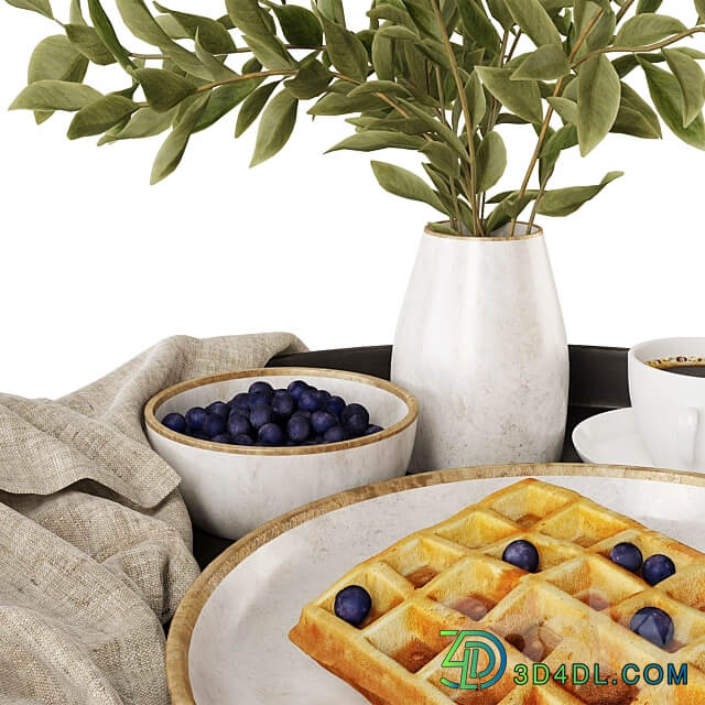 Breakfast on a tray w004 3D Models