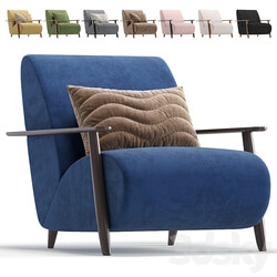 Armchair Marthan Beige Velvet By Barcelona Design 8 Colors Version 3D Models 