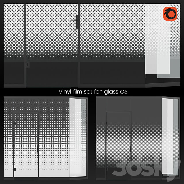 Vinyl film set for glass 06 Glass 3D Models
