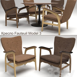 Armchair Fauteuil Model 3 Table Tulip 