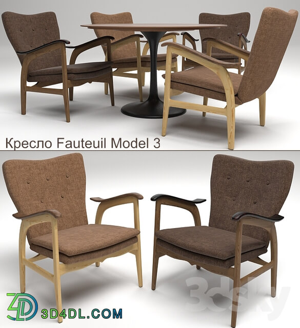 Armchair Fauteuil Model 3 Table Tulip