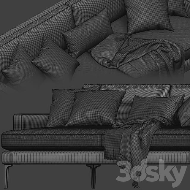 West Elm Andes 2 Seats 3D Models