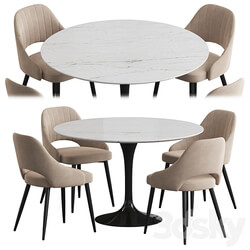 Tulip table M City Fantine Dining set Table Chair 3D Models 