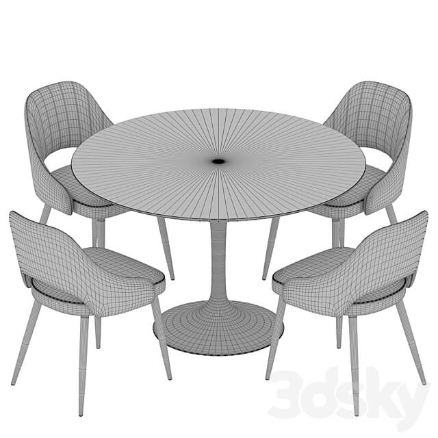 Tulip table M City Fantine Dining set Table Chair 3D Models