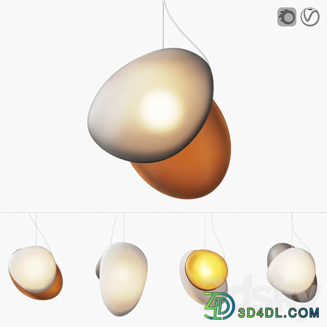 AND Pebble series suspension Pendant light 3D Models