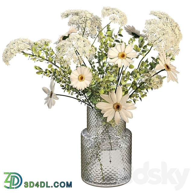 Bouquet of flowers in a vase Ikea 3D Models