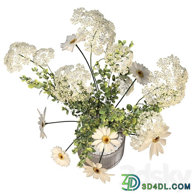Bouquet of flowers in a vase Ikea 3D Models