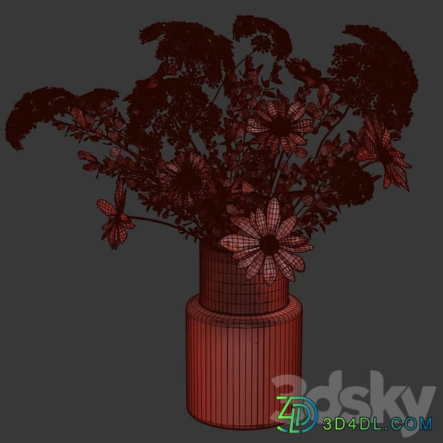Bouquet of flowers in a vase Ikea 3D Models