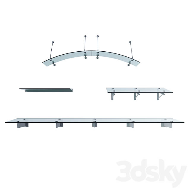 Set of glass visors Glasvordach 3D Models