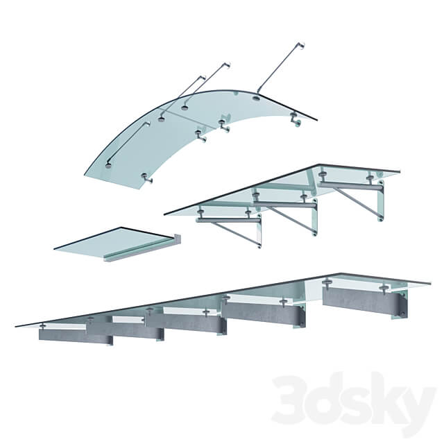 Set of glass visors Glasvordach 3D Models