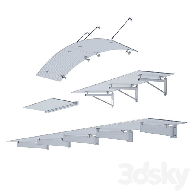 Set of glass visors Glasvordach 3D Models