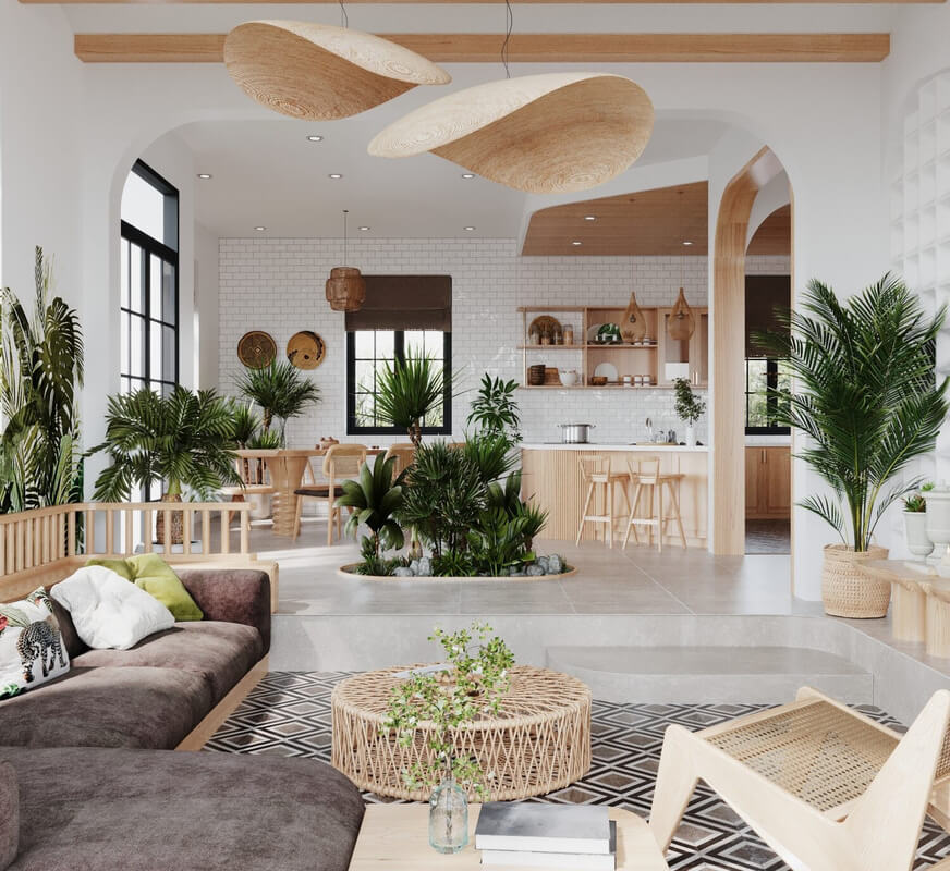  3D Villa Resort Interior By Minh Tit
