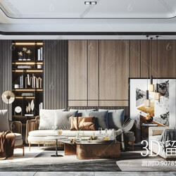 3D Interior Scene File 3dsmax Model Livingroom 291 