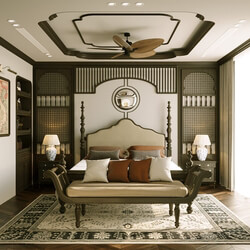  Indochine Bedroom Interior Model by Van Duc 