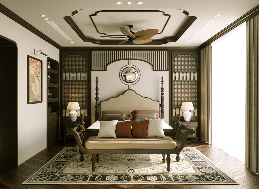 Indochine Bedroom Interior Model by Van Duc