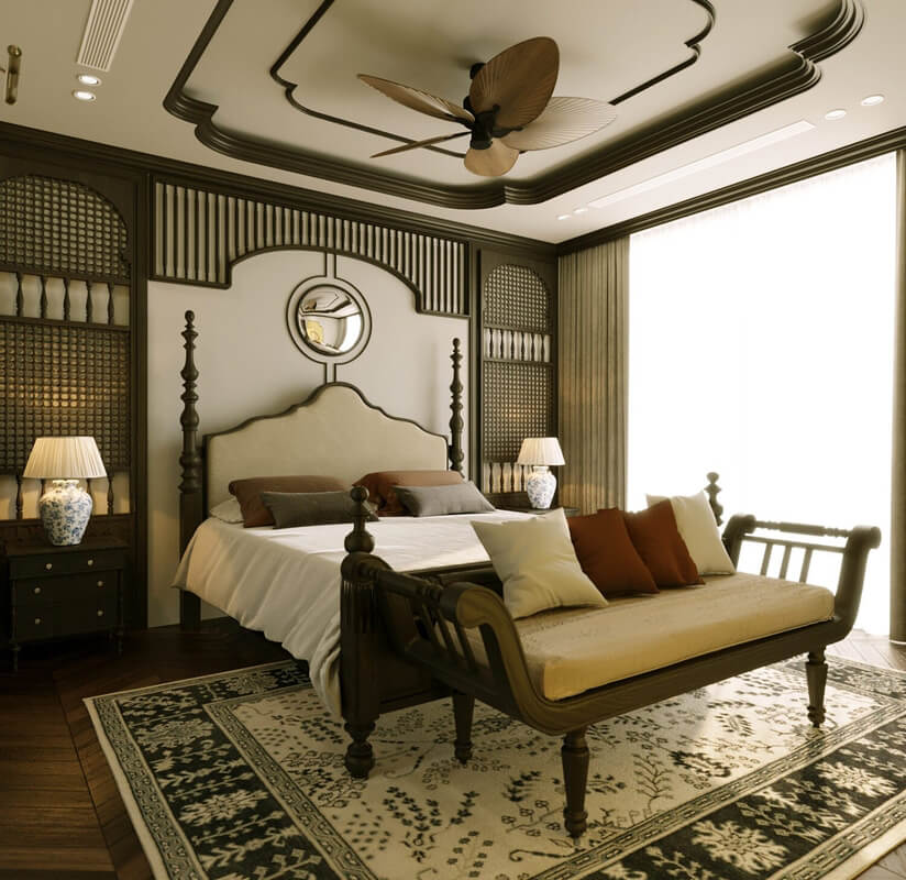  Indochine Bedroom Interior Model by Van Duc