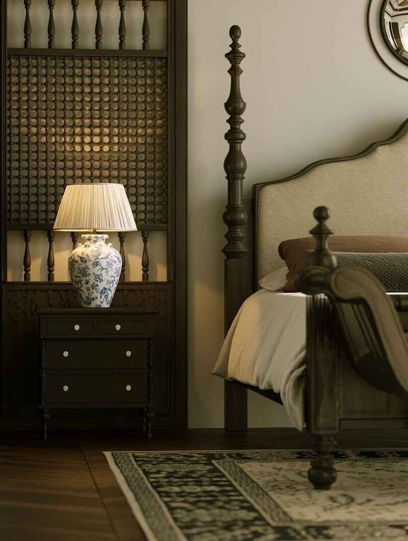  Indochine Bedroom Interior Model by Van Duc