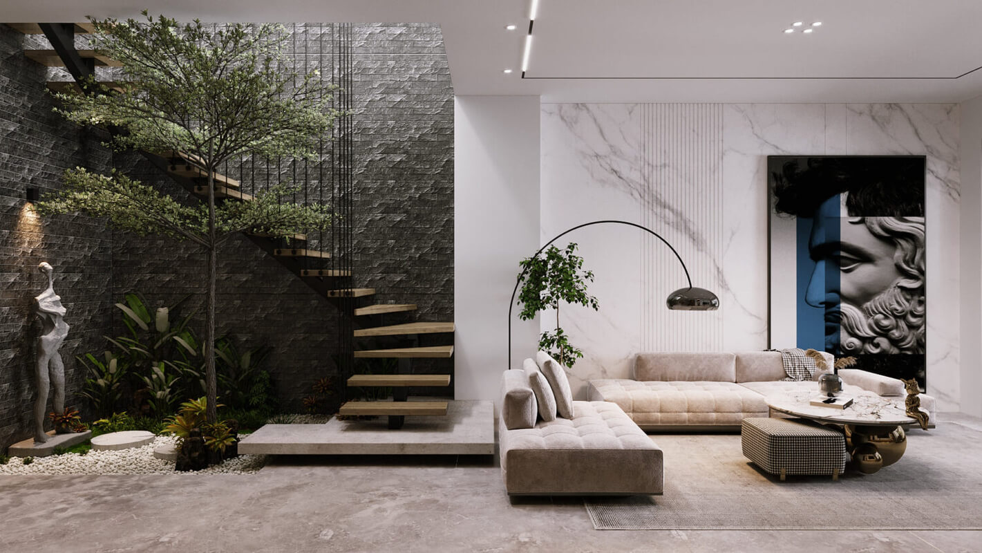  Living Room - Kitchen Interior by Nguyen Huu Cong