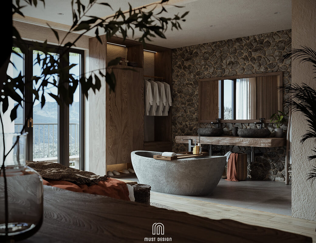  3D Homestay Wabi- Sabi Interior by Hoang Duong
