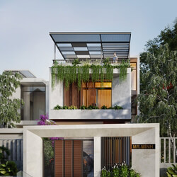 3D Exteriors House Scene Model 3dsmax by Cong Color 