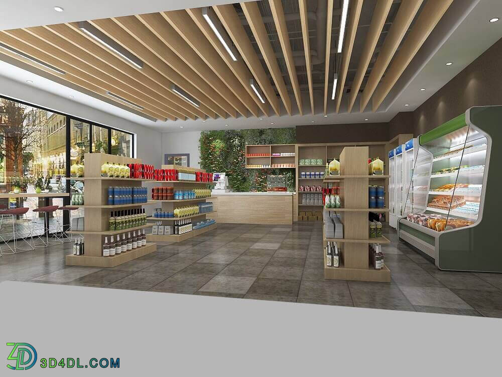 3D Grocery Shop 1 Model 