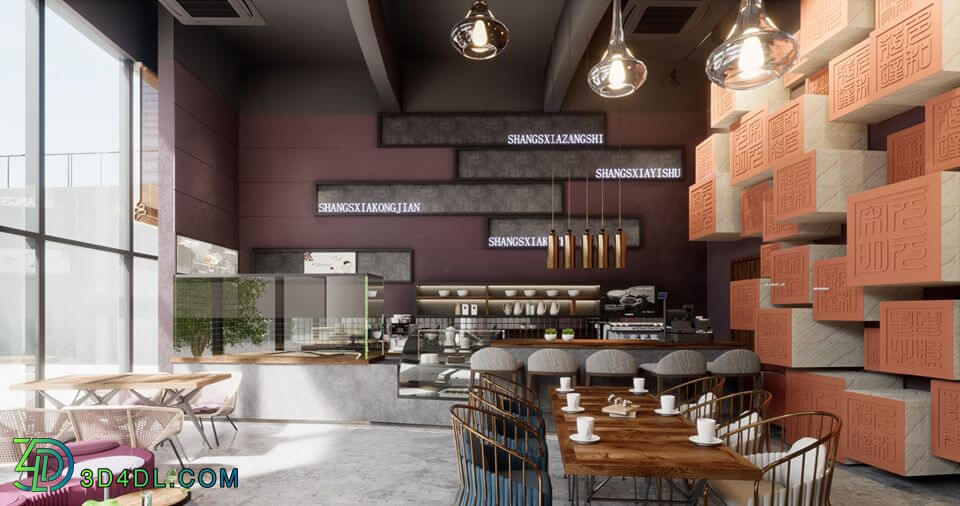 3D Model Interior Coffee 37 Scenes File 3dsmax By Nguyen Quoc Thai