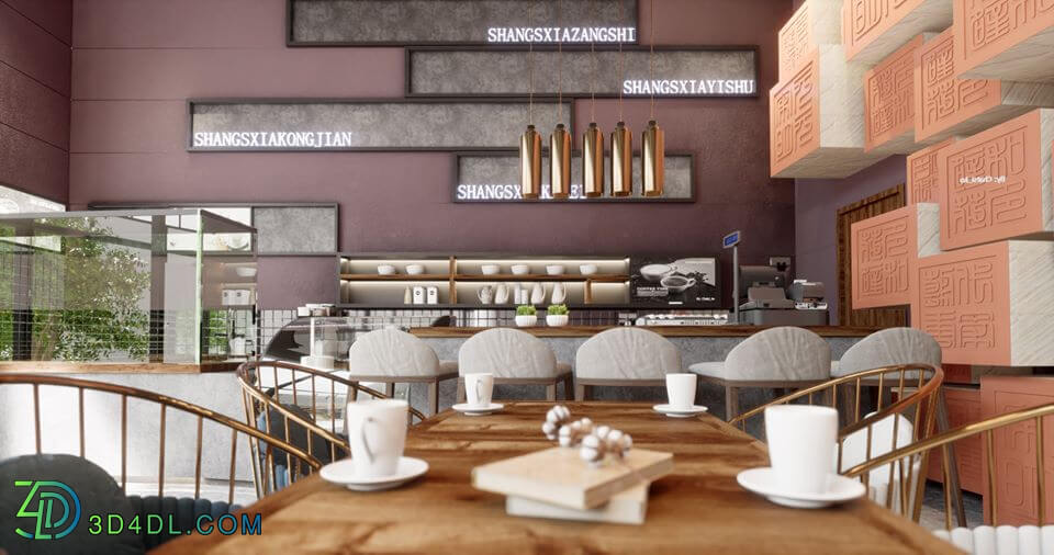 3D Model Interior Coffee 37 Scenes File 3dsmax By Nguyen Quoc Thai