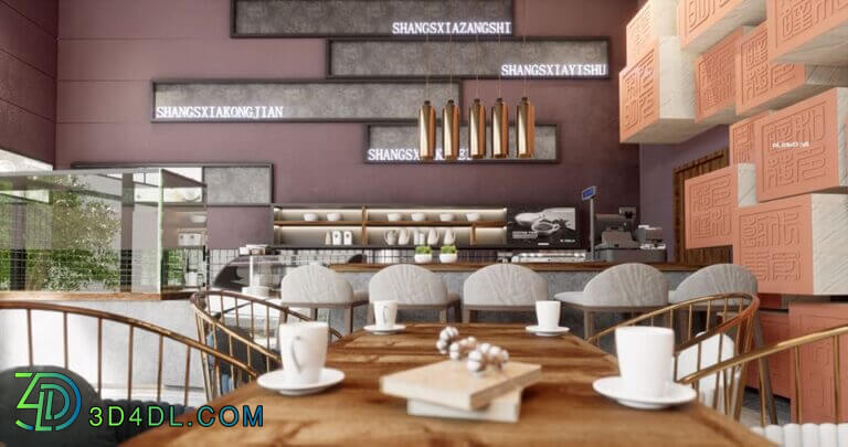 3D Model Interior Coffee 37 Scenes File 3dsmax By Nguyen Quoc Thai