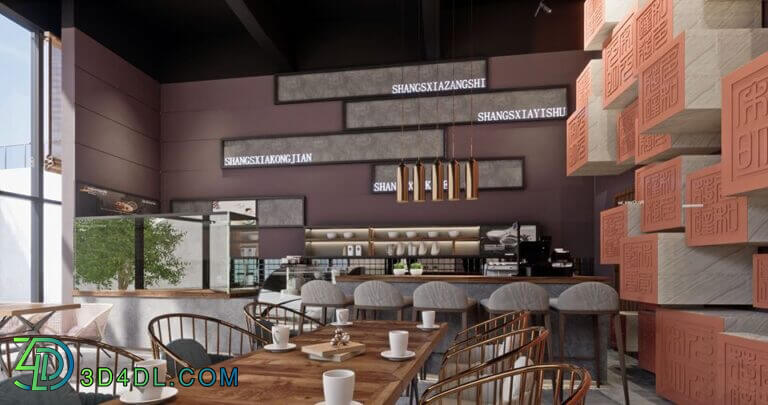 3D Model Interior Coffee 37 Scenes File 3dsmax By Nguyen Quoc Thai