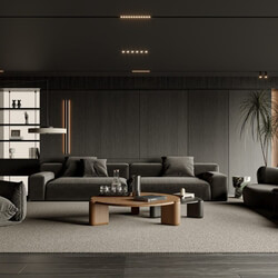 13342. 3D Interior Living Room Model For Free Download 