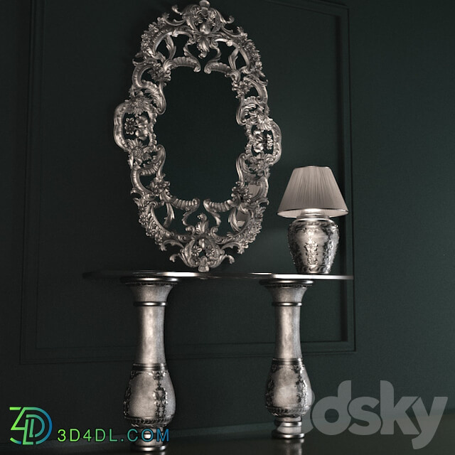 Table mirror classic 3D Models