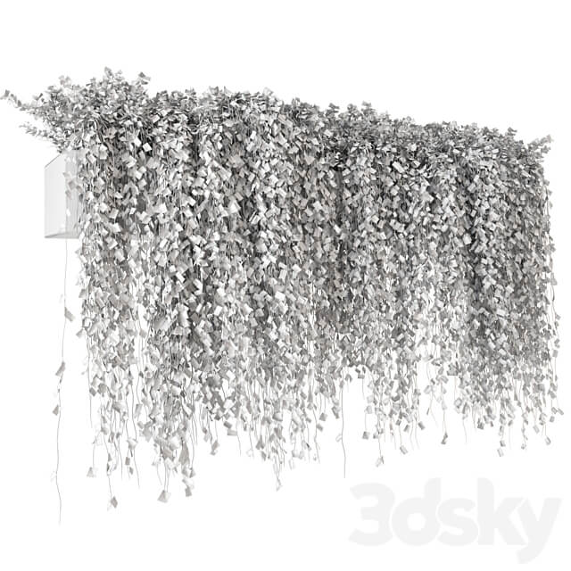Hanging Plants in rusty Concrete Pot Set 509 3D Models