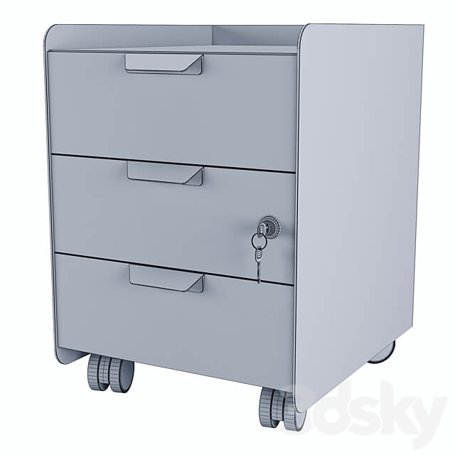 Bedside table TROTTEN Ikea Sideboard Chest of drawer 3D Models