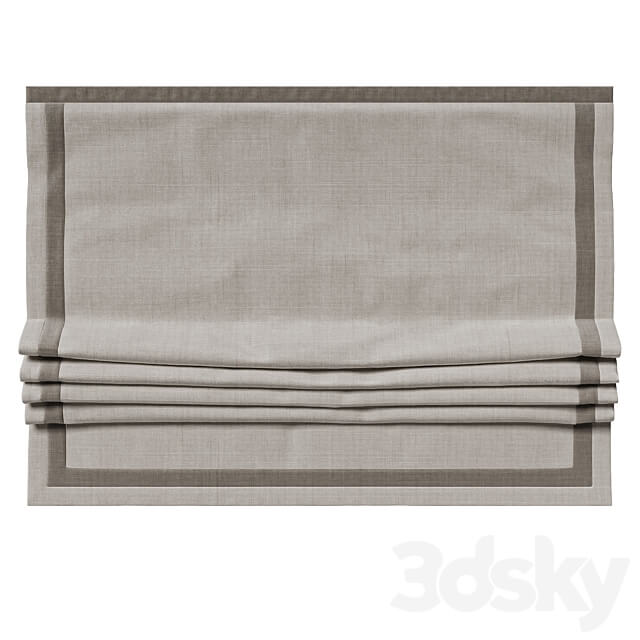 Linen blind with roman blind 3D Models