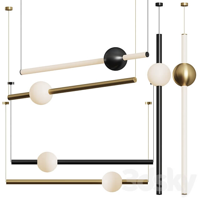 Orion Globe Linear Suspension Light by Lee Broom Pendant light 3D Models
