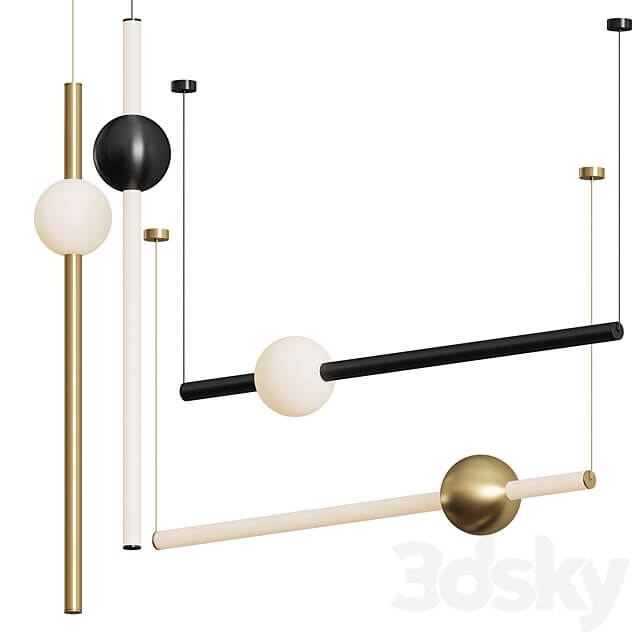 Orion Globe Linear Suspension Light by Lee Broom Pendant light 3D Models