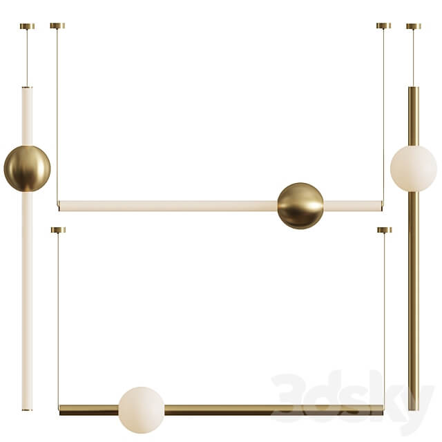 Orion Globe Linear Suspension Light by Lee Broom Pendant light 3D Models