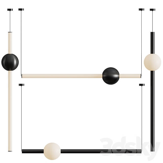 Orion Globe Linear Suspension Light by Lee Broom Pendant light 3D Models