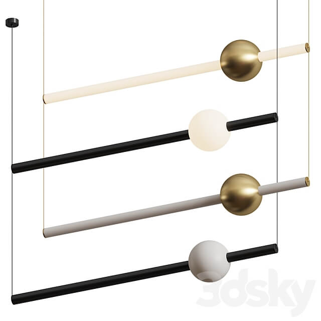 Orion Globe Linear Suspension Light by Lee Broom Pendant light 3D Models