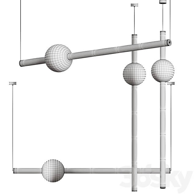 Orion Globe Linear Suspension Light by Lee Broom Pendant light 3D Models