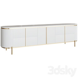 TV bench Modern Oval Sideboard Chest of drawer 3D Models 