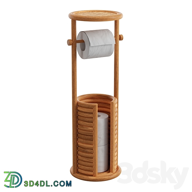 Marielle Rattan Toilet Paper Storage Stand 3D Models
