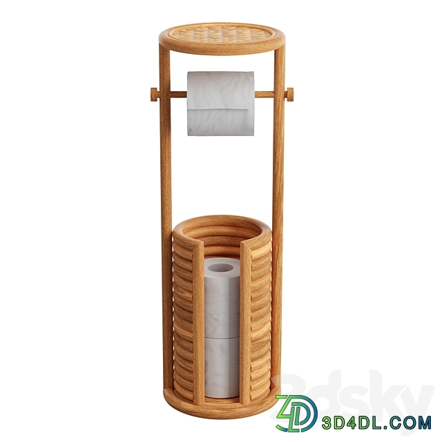 Marielle Rattan Toilet Paper Storage Stand 3D Models