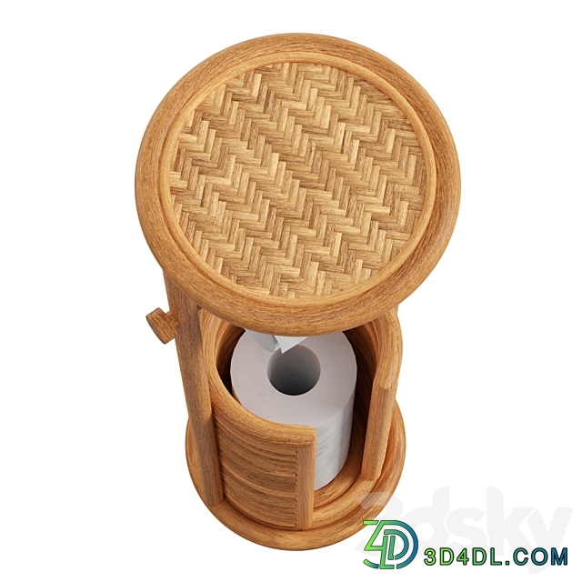 Marielle Rattan Toilet Paper Storage Stand 3D Models