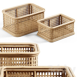 Zara Home The wicker rattan basket 3D Models 