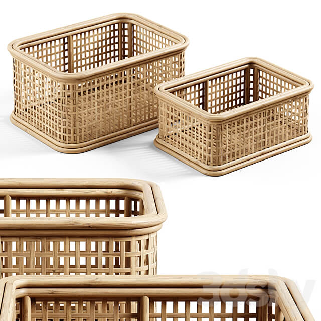 Zara Home The wicker rattan basket 3D Models